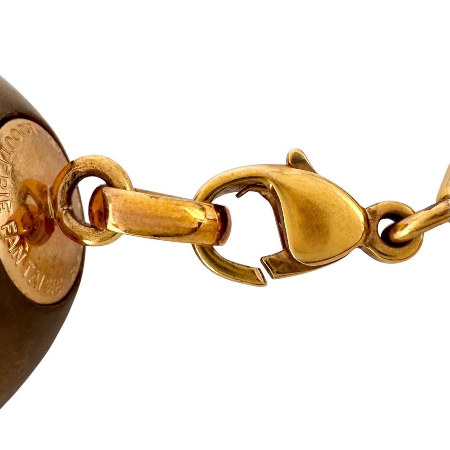 Hermes Wood Brown Necklace Gold — view 4