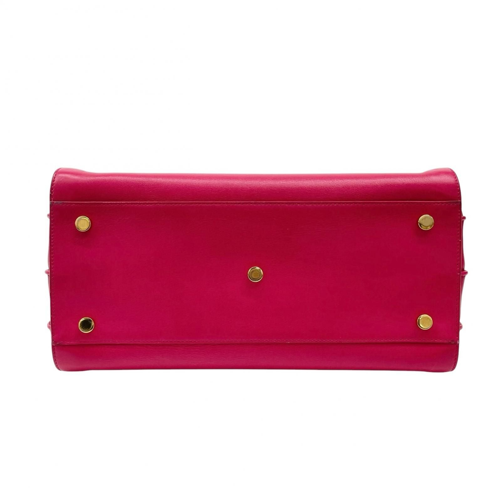 Saint Laurent Paris Sac de Jour Leather Pink Handbag Gold — view 3