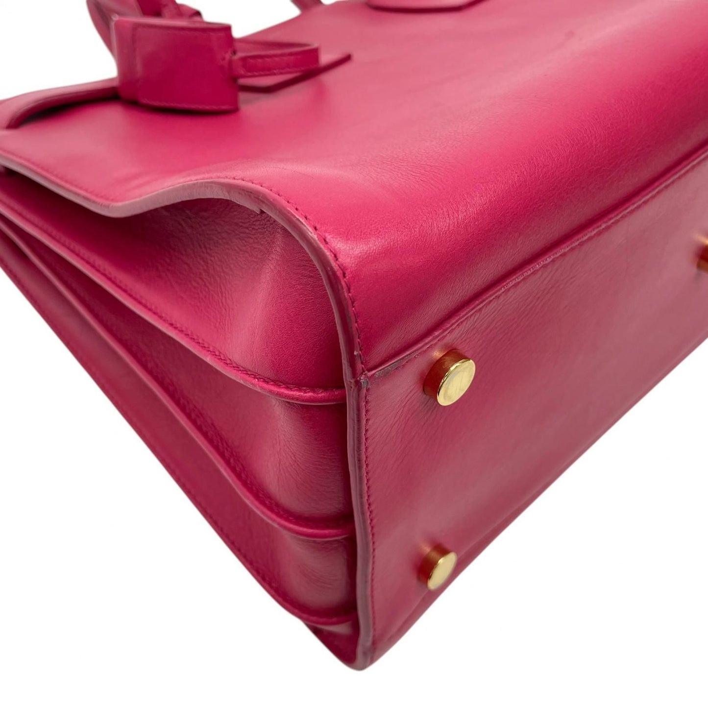 Saint Laurent Paris Sac de Jour Leather Pink Handbag Gold — view 6