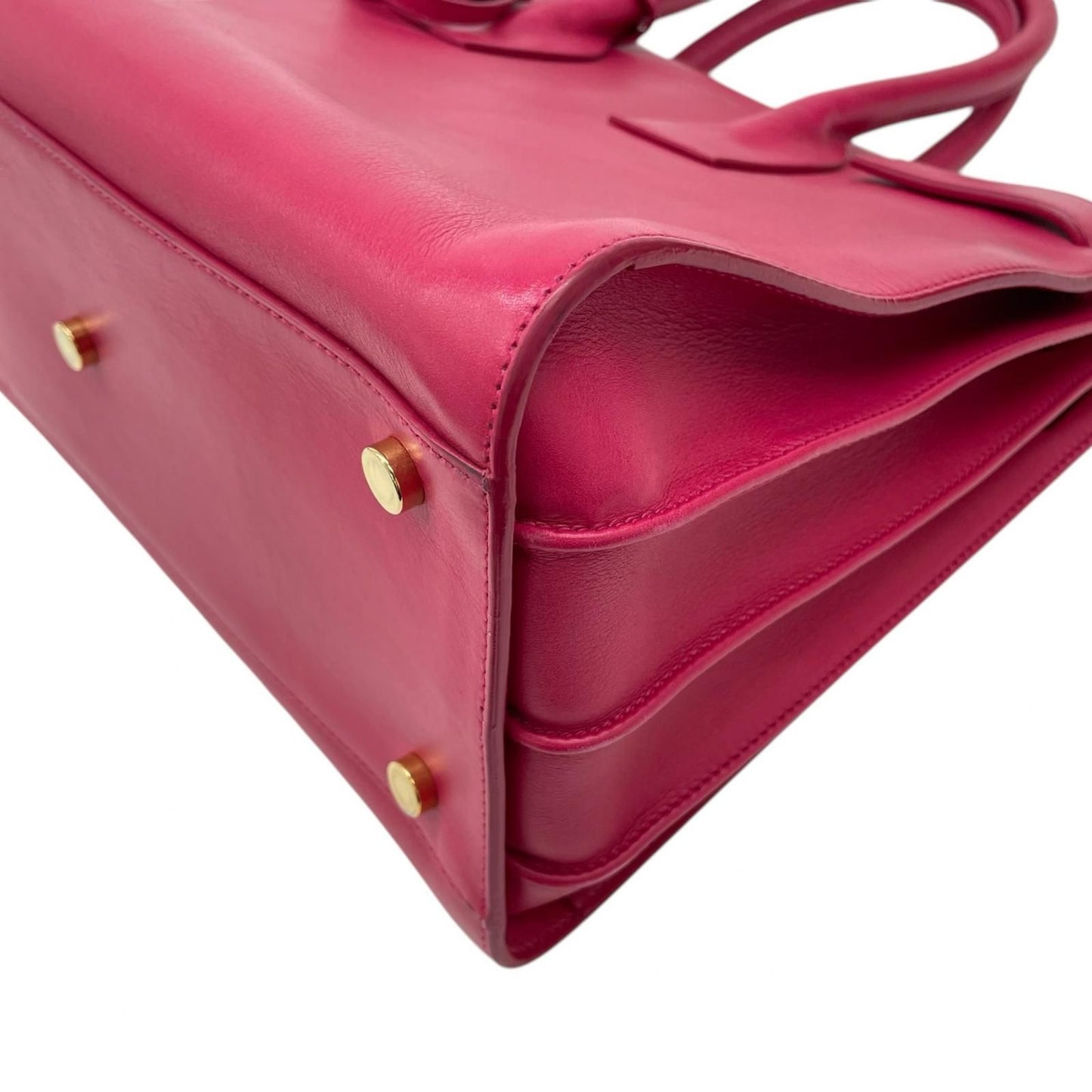 Saint Laurent Paris Sac de Jour Leather Pink Handbag Gold — view 5