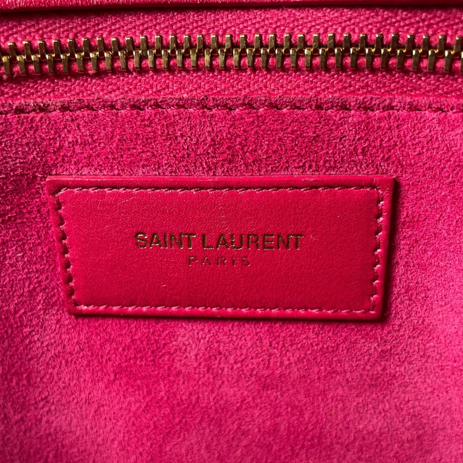 Saint Laurent Paris Sac de Jour Leather Pink Handbag Gold — view 7