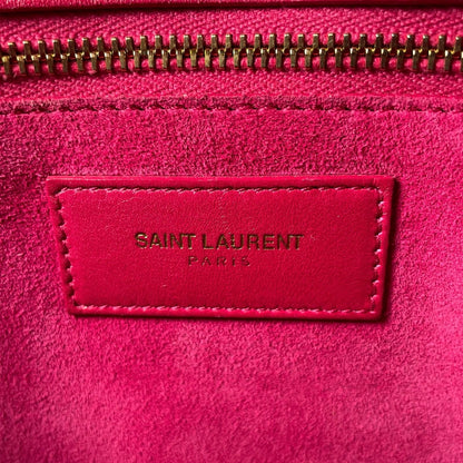 Saint Laurent Paris Sac de Jour Leather Pink Handbag Gold — view 7