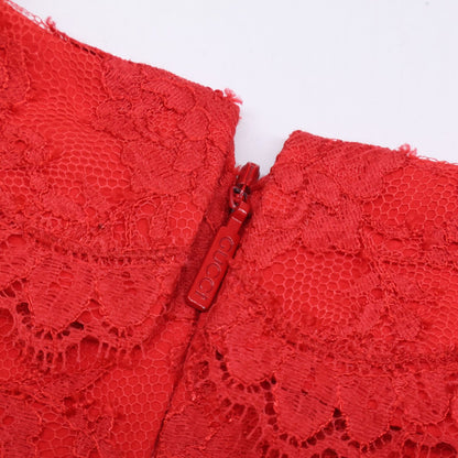 Gucci Paramount Sequin Logo Lace Bicolor Dress 36 — view 7