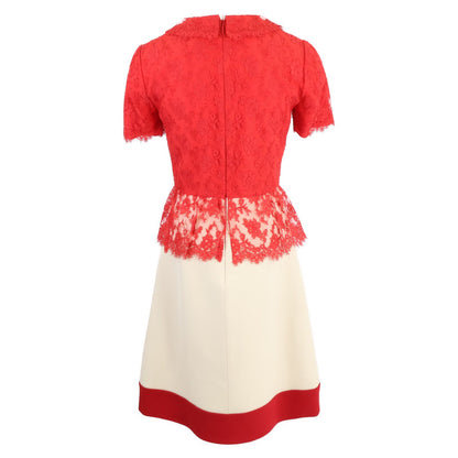 Gucci Paramount Sequin Logo Lace Bicolor Dress 36 — view 2