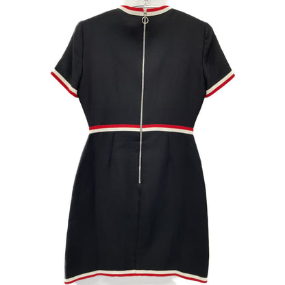 Gucci Navy Black Interlocking G Pearl Button Short Sleeve Dress 38 — view 2