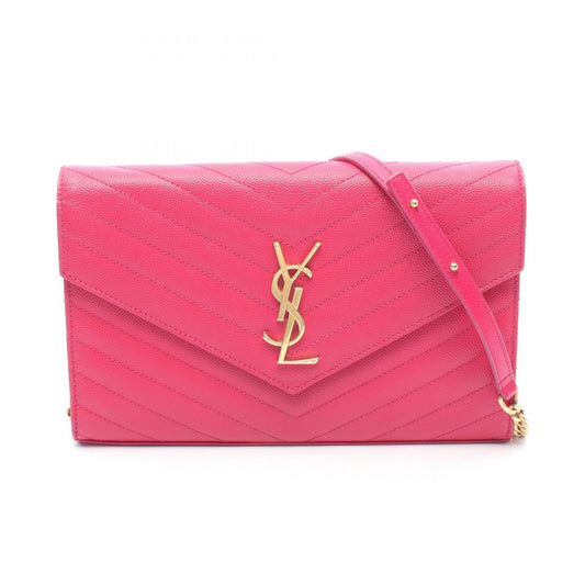 Saint Laurent Paris Shoulder Bag Cassandra Classic Pink Leather Envelope Chain