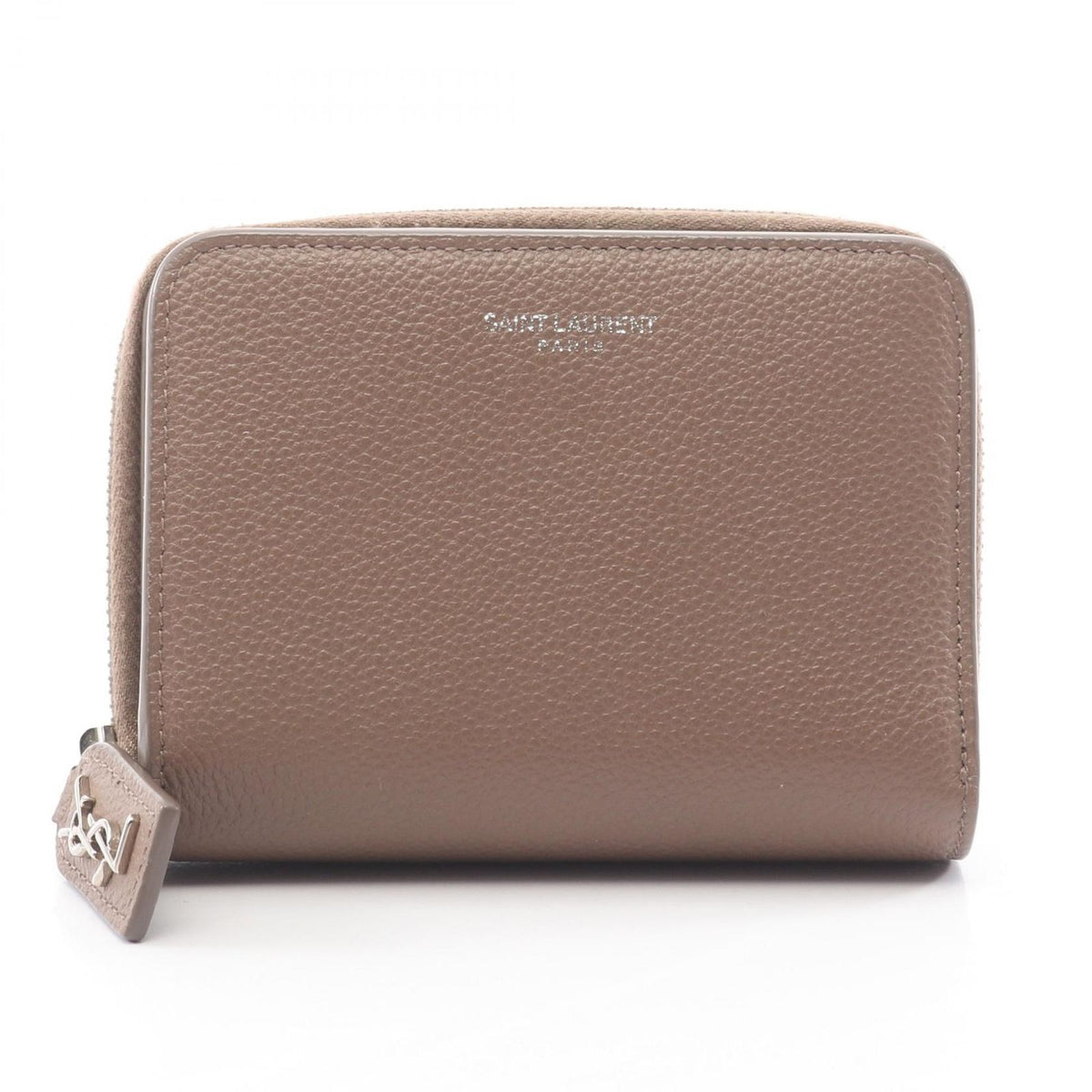 Saint Laurent Paris Bifold Wallet Rive Gauche Gray Leather Compact