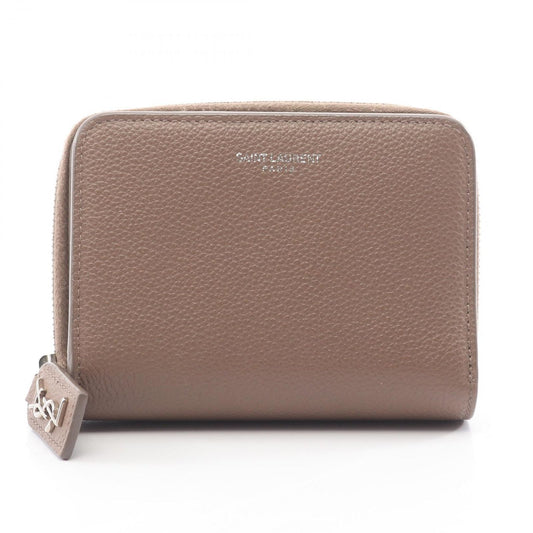 Saint Laurent Paris Bifold Wallet Rive Gauche Gray Leather Compact