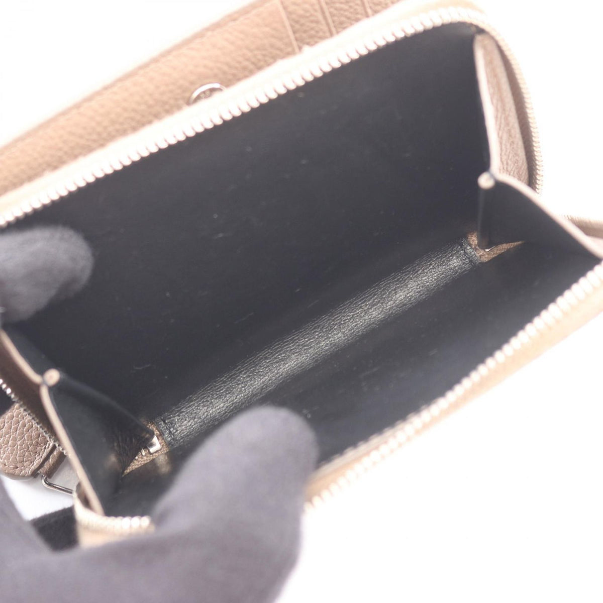 Saint Laurent Paris Bifold Wallet Rive Gauche Gray Leather Compact — view 4