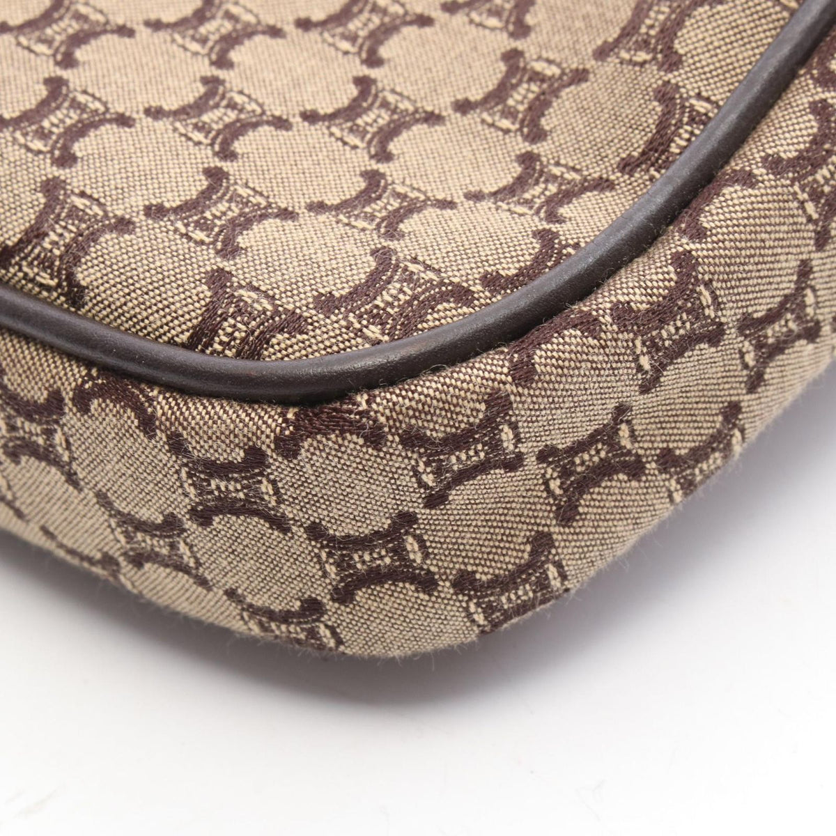 Celine Shoulder Bag Macadam Beige Canvas Leather Mini — view 5
