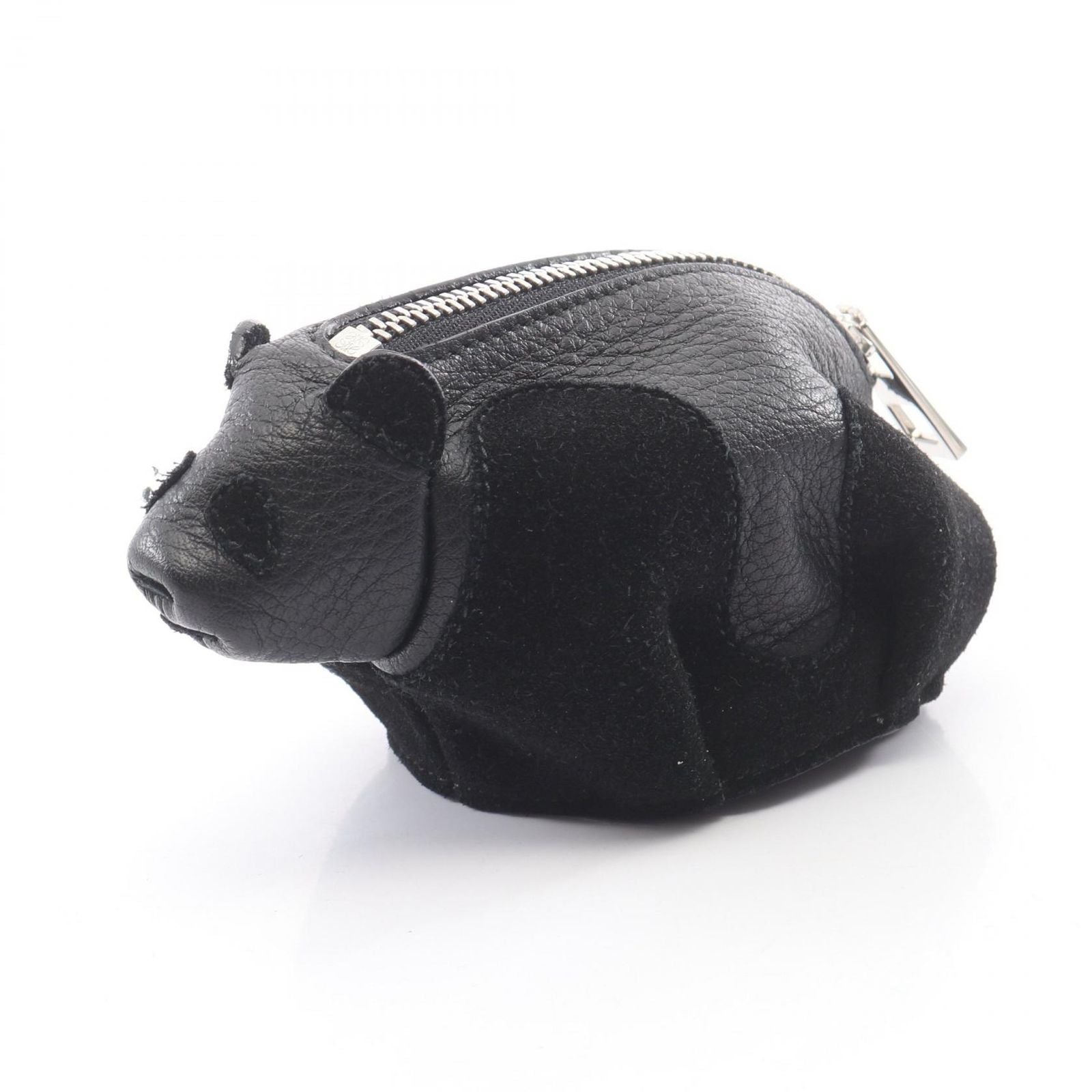Loewe Coin Case Panda Purse Black Leather Suede — view 2