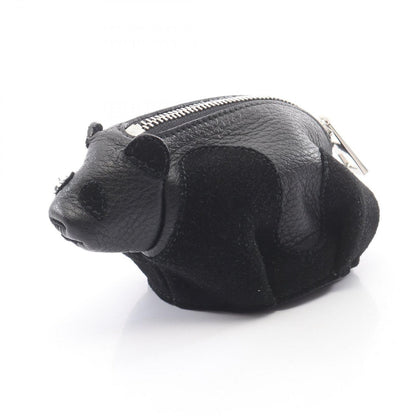 Loewe Coin Case Panda Purse Black Leather Suede — view 2