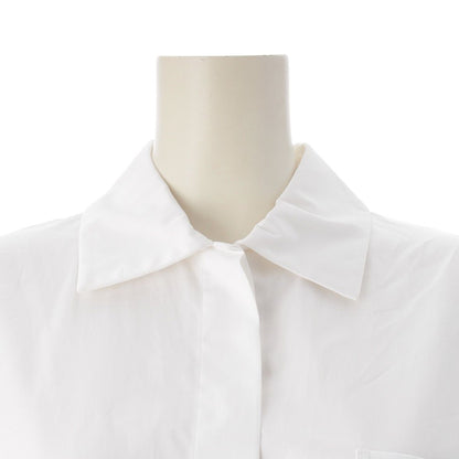 Hermes Cotton Hiyoko Carriage Embroidery Pocket Belt Shirt Dress White 38 — view 5