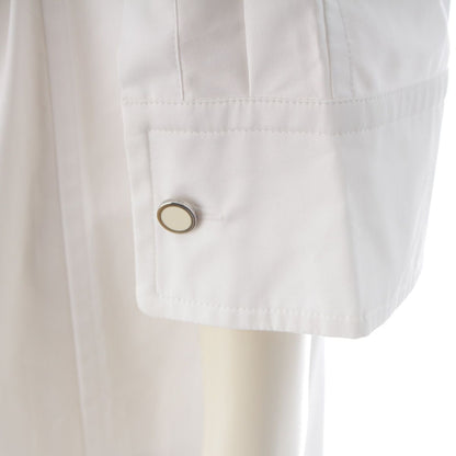 Hermes Cotton Hiyoko Carriage Embroidery Pocket Belt Shirt Dress White 38 — view 6