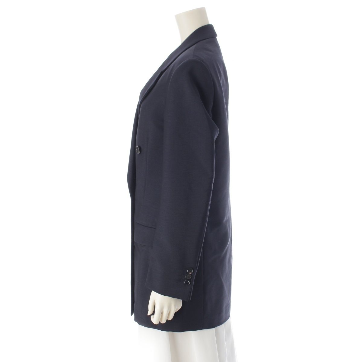 Loewe Mohair Wool Double Breasted Terre Jacket Navy 36 — view 3