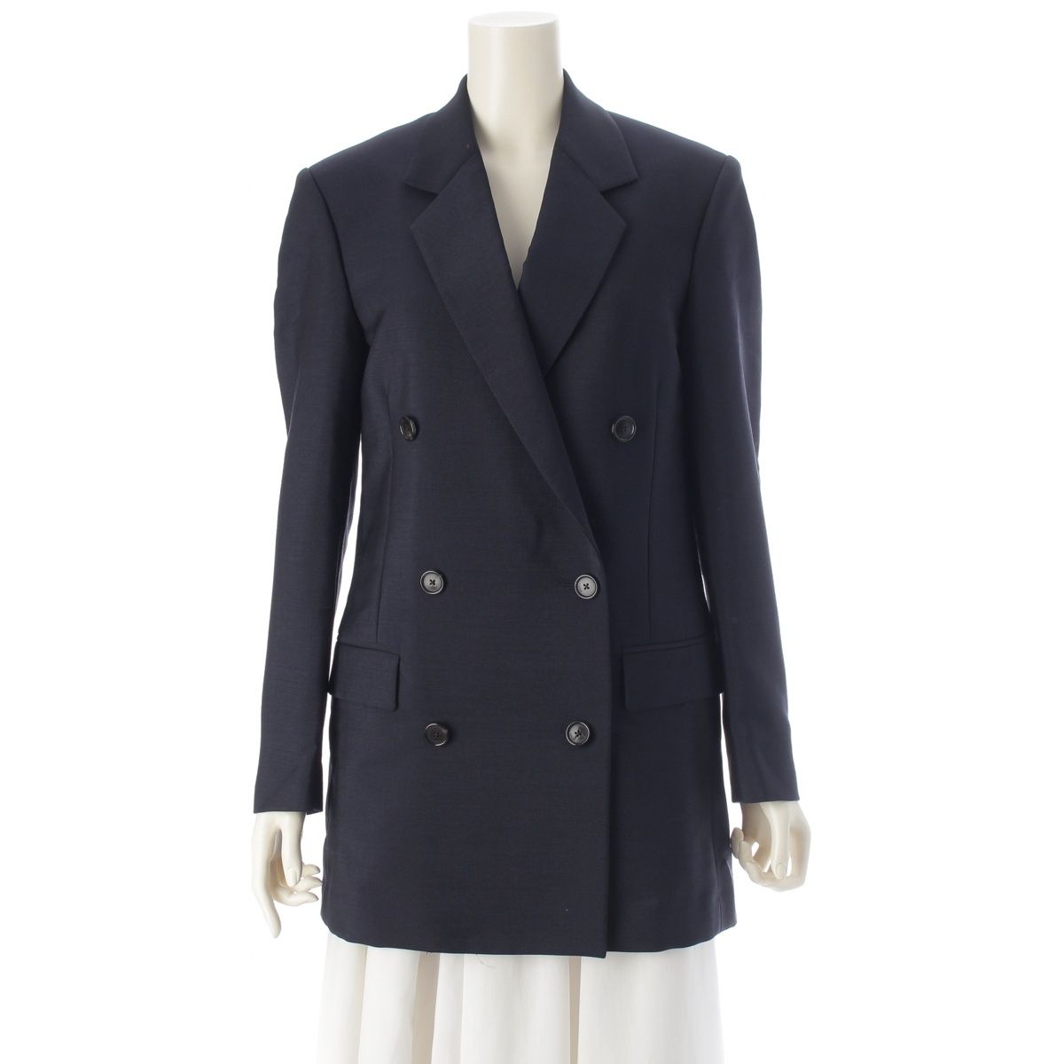 Loewe Mohair Wool Double Breasted Terre Jacket Navy 36