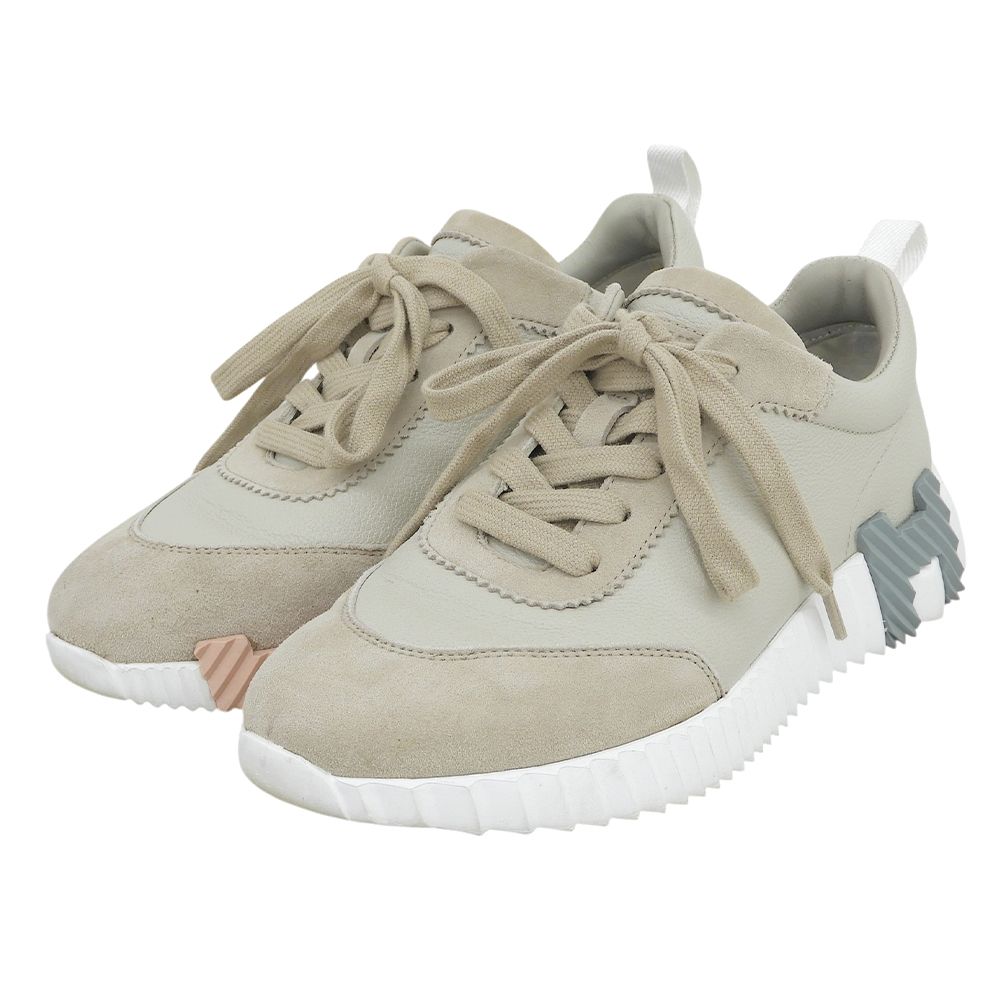 Hermes Bouncing Leather Suede Sneakers Top
