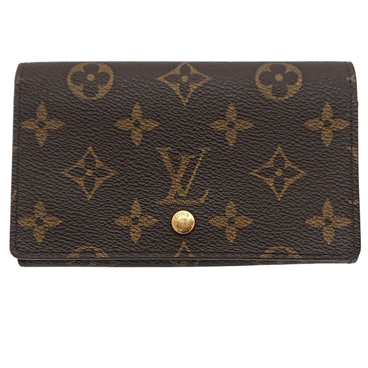 Louis Vuitton Fold Wallet Monogram Porte-Monnaie Billets Tresor Brown