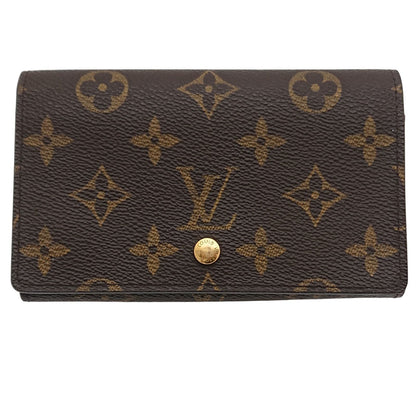 Louis Vuitton Fold Wallet Monogram Porte-Monnaie Billets Tresor Brown