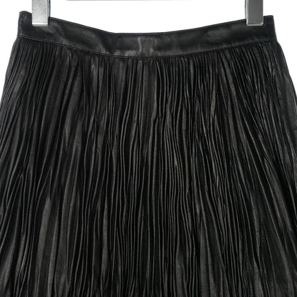 Saint Laurent Paris Lambskin Pleated Skirt Mini Length Tulle Layered 36 Black — view 5
