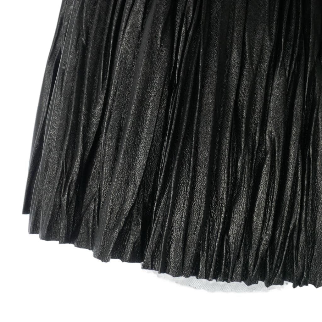 Saint Laurent Paris Lambskin Pleated Skirt Mini Length Tulle Layered 36 Black — view 6