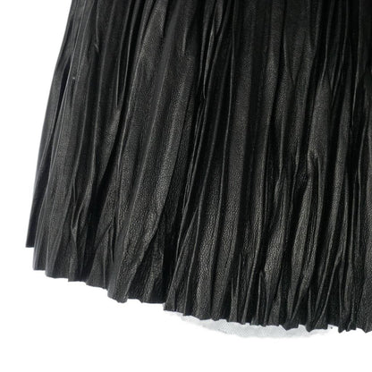 Saint Laurent Paris Lambskin Pleated Skirt Mini Length Tulle Layered 36 Black — view 6