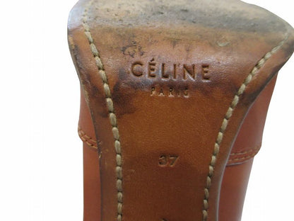 Celine Side Gore Boots High Block Heels Brown — view 8