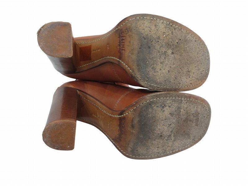 Celine Side Gore Boots High Block Heels Brown — view 7