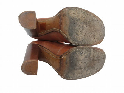 Celine Side Gore Boots High Block Heels Brown — view 7
