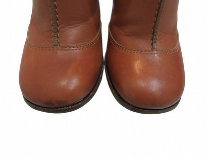 Celine Side Gore Boots High Block Heels Brown — view 3