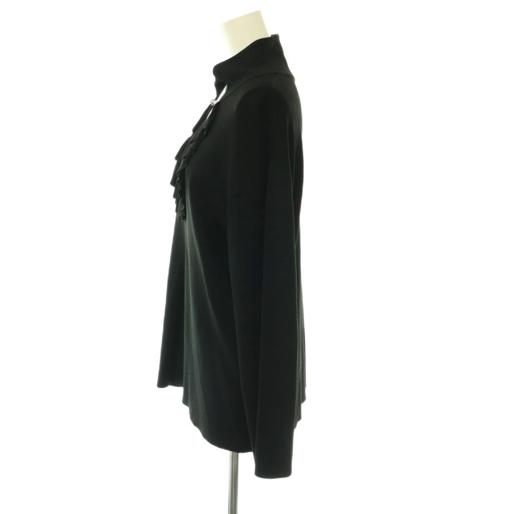 Gucci Gathered Frill Neck Blouse Pullover Long Sleeve L Black HS Sweater — view 3