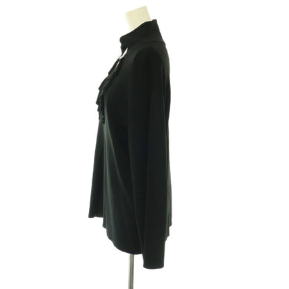 Gucci Gathered Frill Neck Blouse Pullover Long Sleeve L Black HS Sweater — view 3