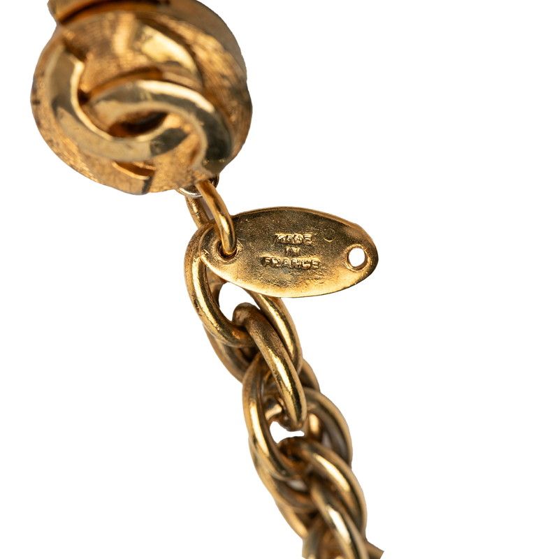 Chanel CC Logo Horse Medallion Vintage Chain Pendant Gold Plated — view 4
