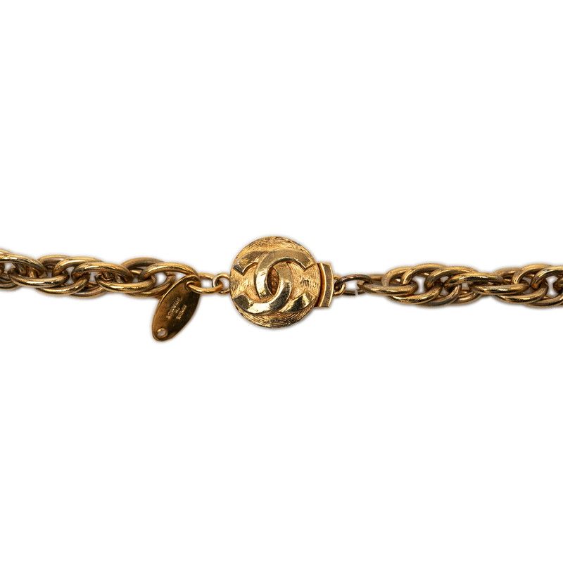 Chanel CC Logo Horse Medallion Vintage Chain Pendant Gold Plated — view 5