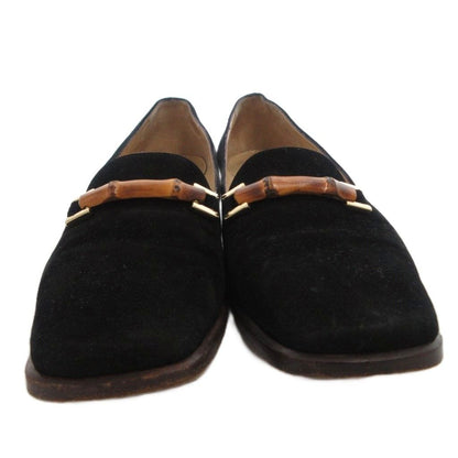 Gucci Bamboo Loafers Shoes Suede Black 36 — view 4