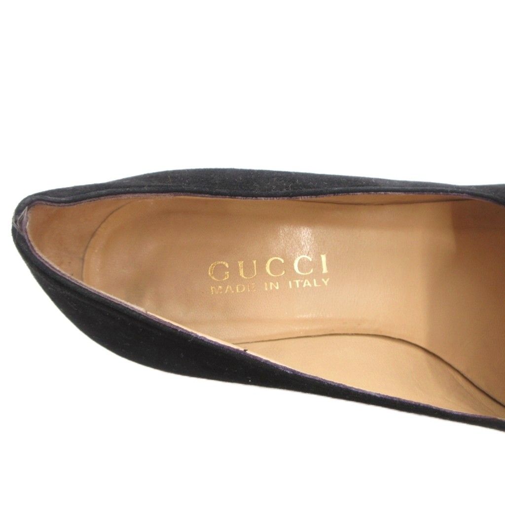 Gucci Bamboo Loafers Shoes Suede Black 36 — view 7