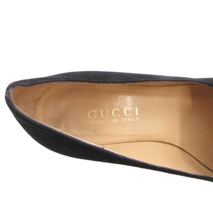 Gucci Bamboo Loafers Shoes Suede Black 36 — view 7