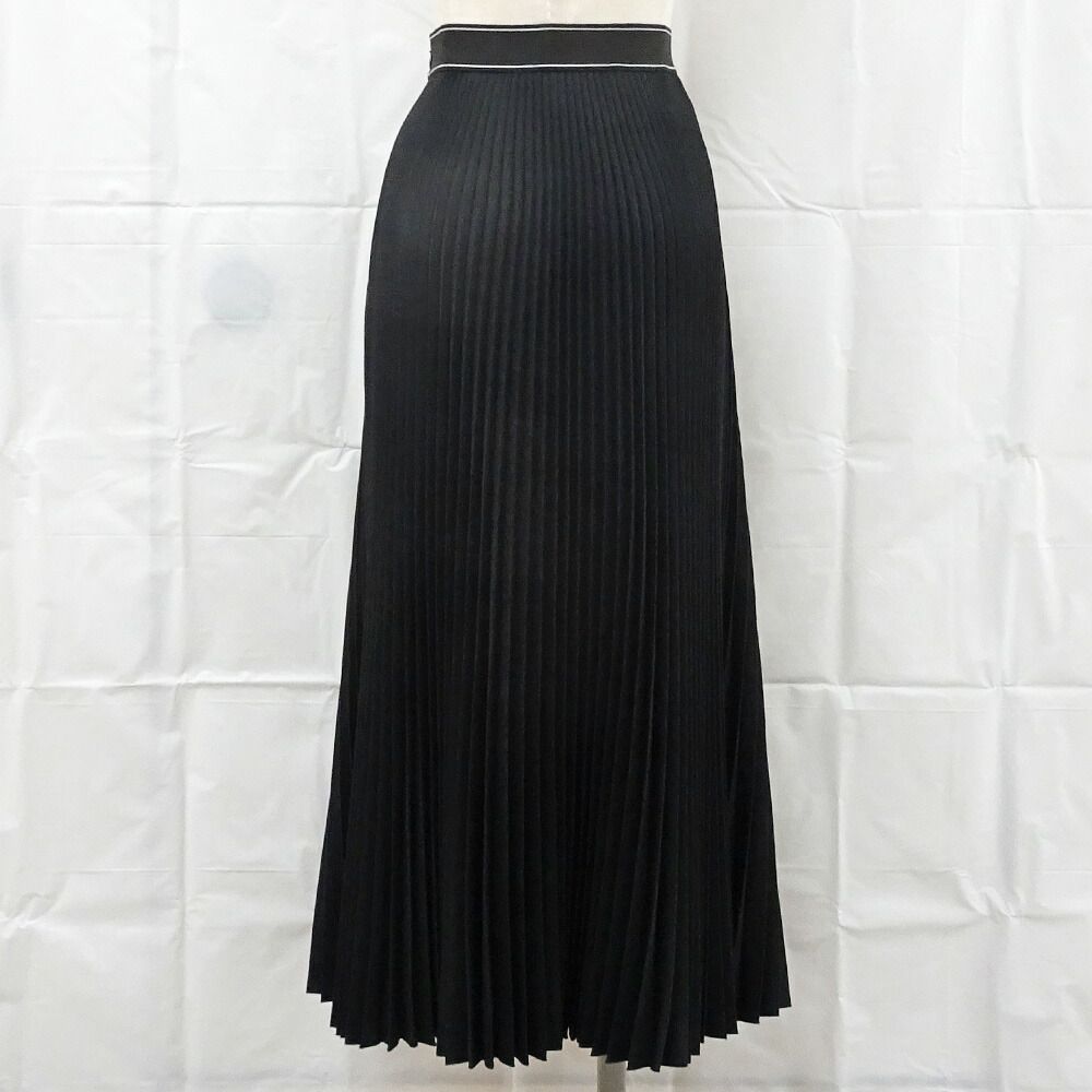 Prada Long Pleated Skirt 36 Black Polyester — view 3