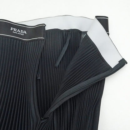Prada Long Pleated Skirt 36 Black Polyester — view 5
