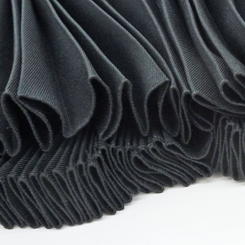 Prada Long Pleated Skirt 36 Black Polyester — view 6