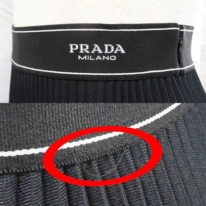 Prada Long Pleated Skirt 36 Black Polyester — view 8