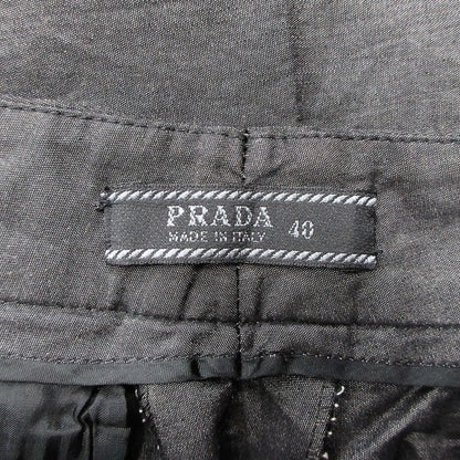 Prada Trousers Pants Straight Pleated Cotton Vintage 40 Gray — view 6