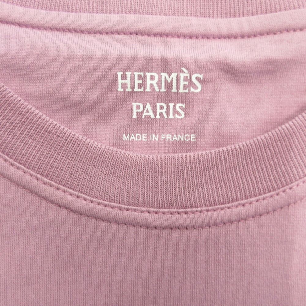 Hermes Jacquard Pocket Dress Top Horse Tackle Embroidery 36 Purple — view 6