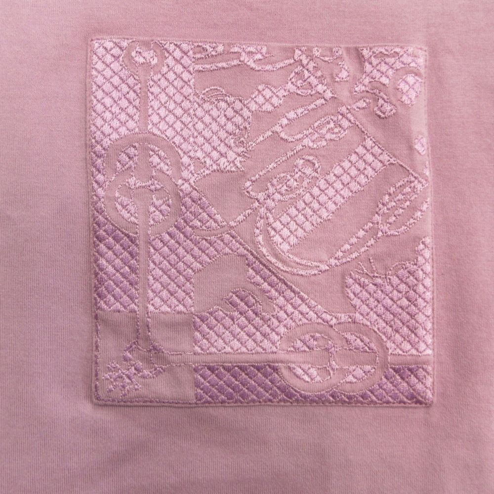 Hermes Jacquard Pocket Dress Top Horse Tackle Embroidery 36 Purple — view 3