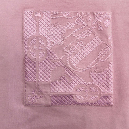 Hermes Jacquard Pocket Dress Top Horse Tackle Embroidery 36 Purple — view 3