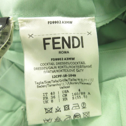 Fendi Asymmetric Dress Cami Pleated Skirt Long Sleeveless 40 Green — view 7