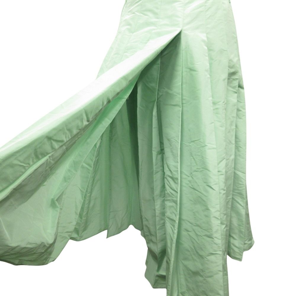 Fendi Asymmetric Dress Cami Pleated Skirt Long Sleeveless 40 Green — view 6
