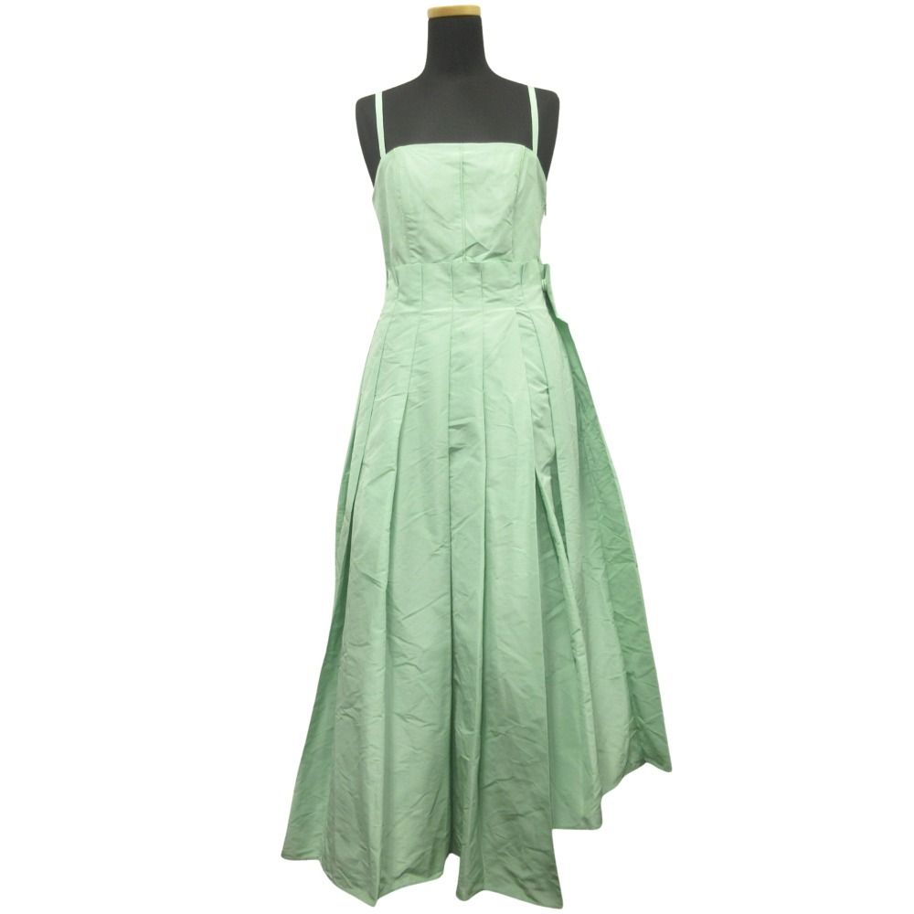 Fendi Asymmetric Dress Cami Pleated Skirt Long Sleeveless 40 Green