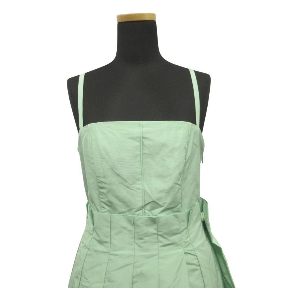 Fendi Asymmetric Dress Cami Pleated Skirt Long Sleeveless 40 Green — view 4