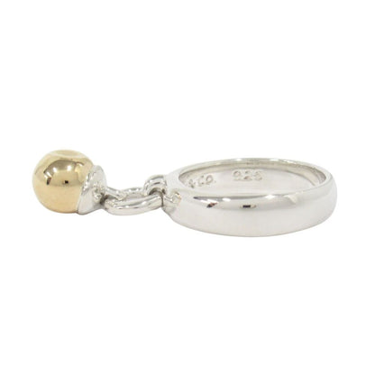 Tiffany & Co 18K Yellow Gold Combination Door Knocker Ball Ring Silver — view 2